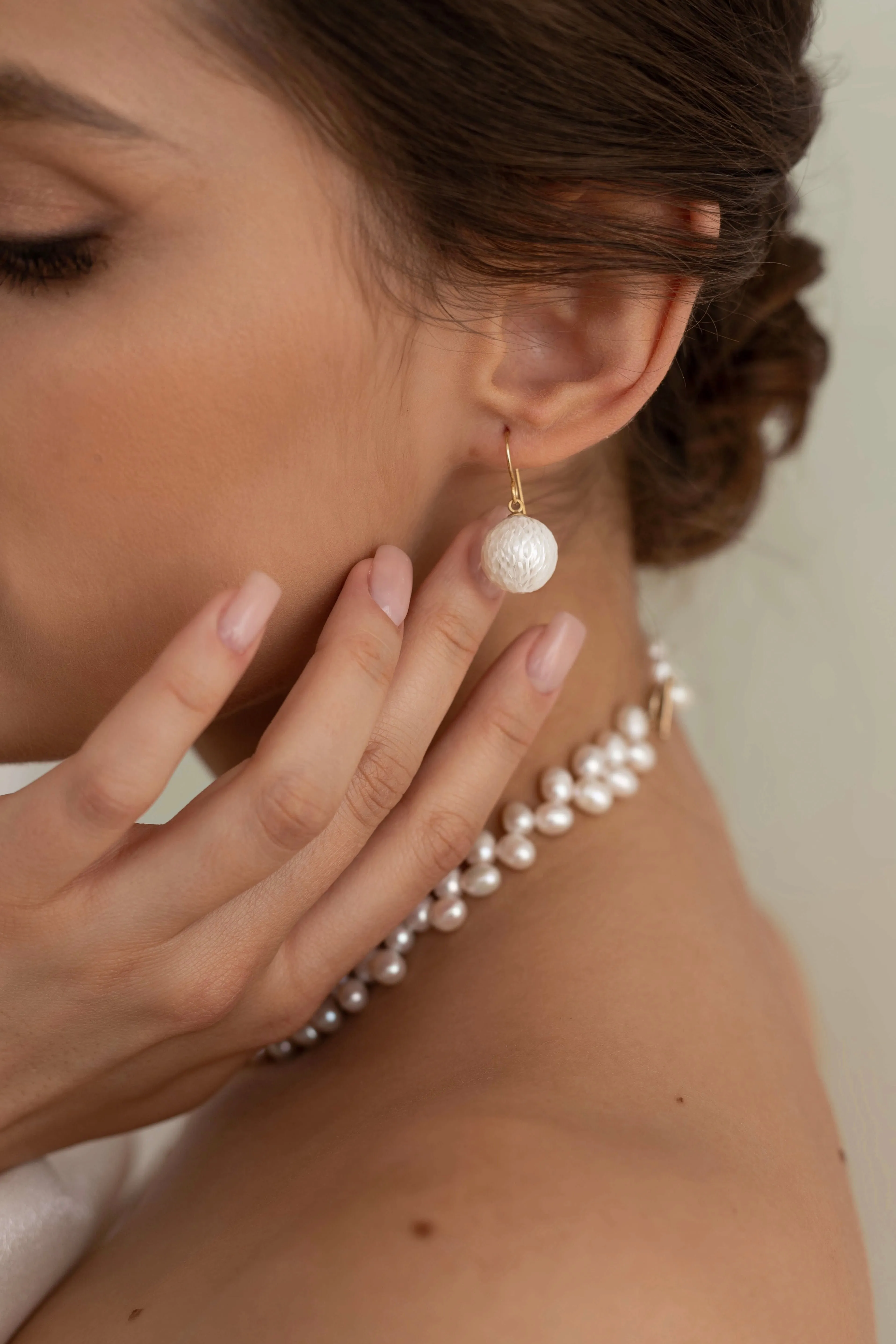 Blanche Carved Pearl Earrings - Limited Edition