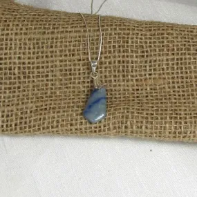 Blue Quartz Gemstone Pendant Necklace