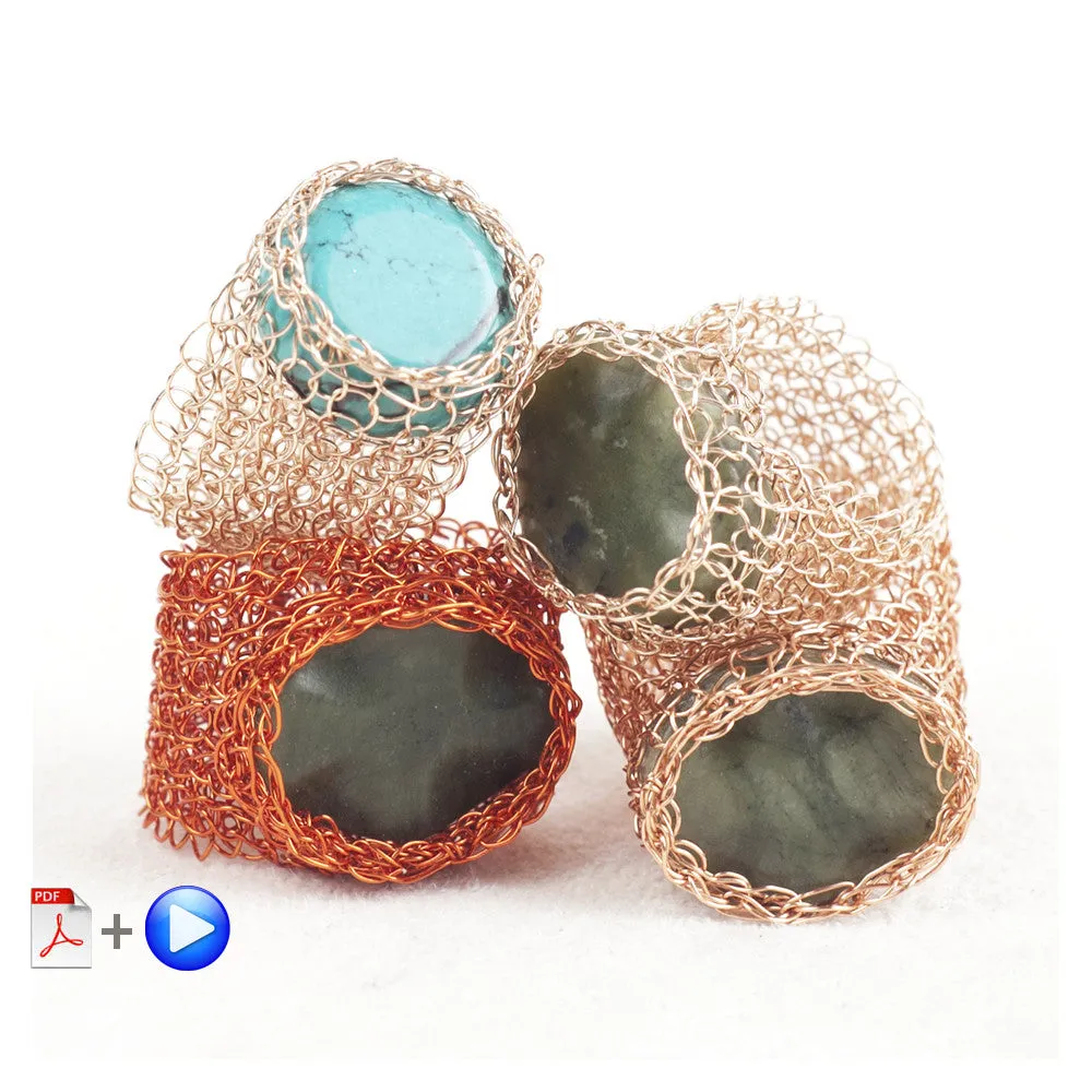 BOHO Stone ring - Wire Jewelry VIDEO pattern