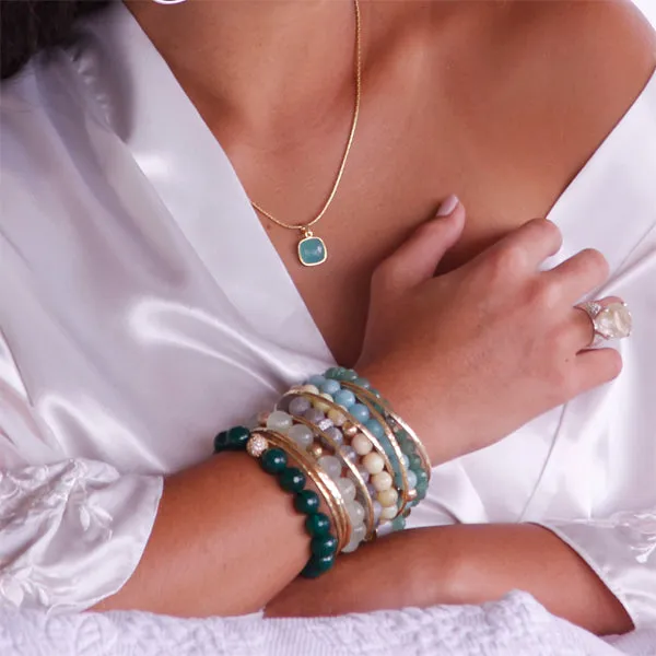 Bracelet - Beaded New Jade & Gold Signature Collection