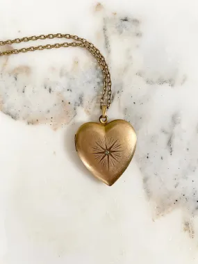 Bright Star Heart Victorian Locket