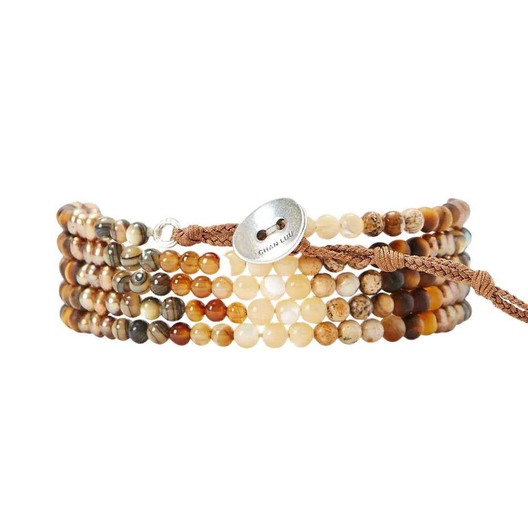 Bronze Pearl Mix Gradient Naked Wrap Bracelet