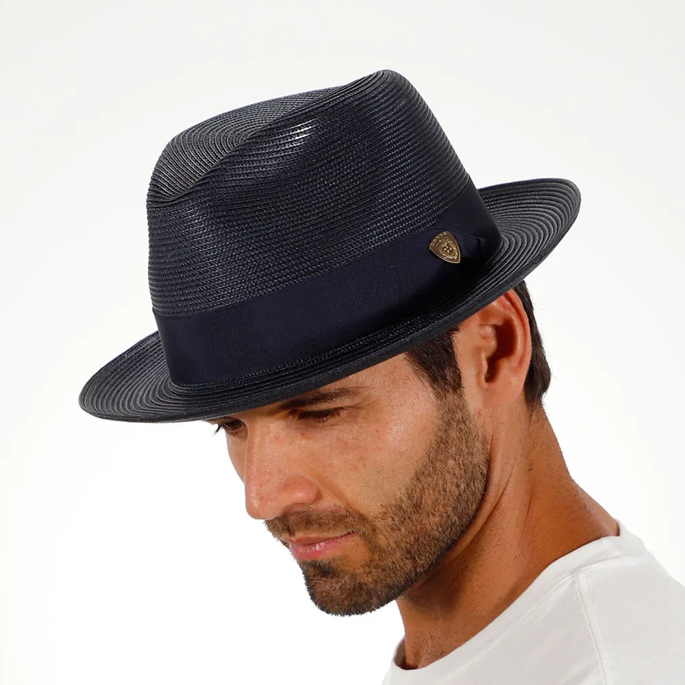 Burgundy Straw Fedora Hat