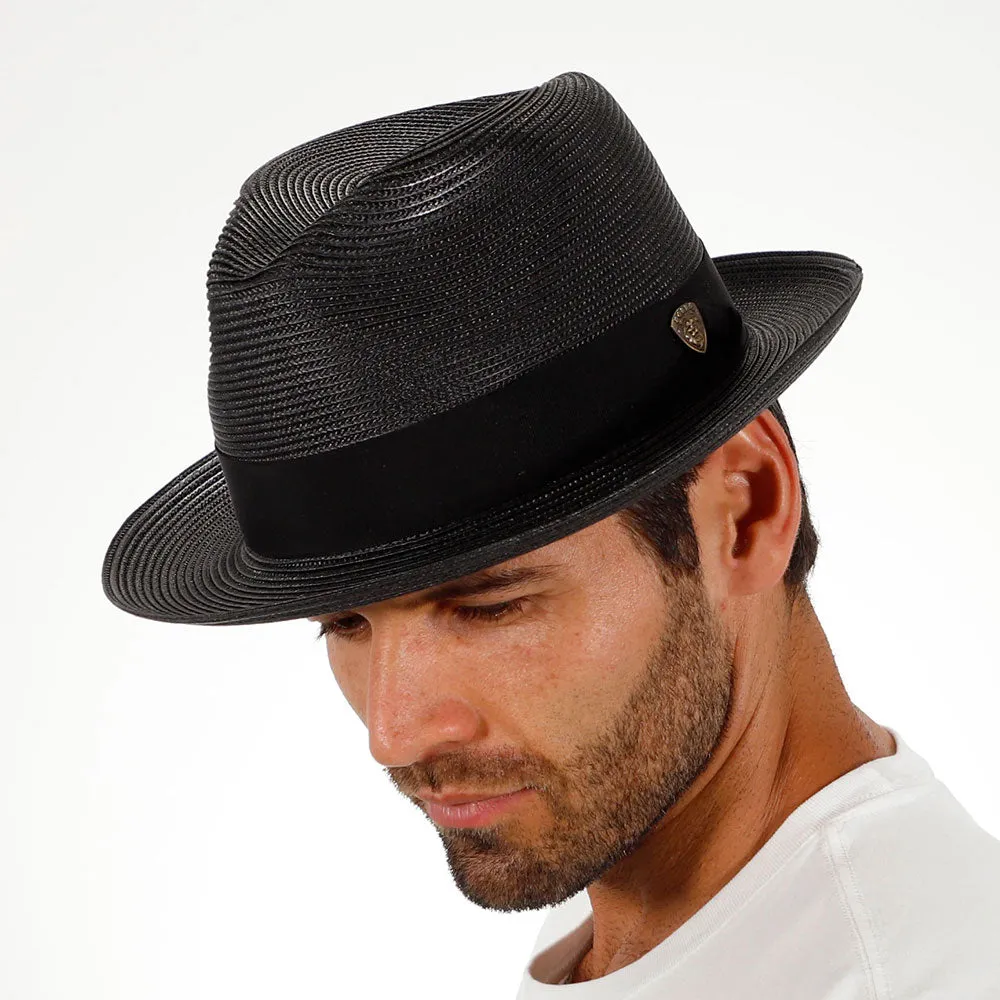 Burgundy Straw Fedora Hat