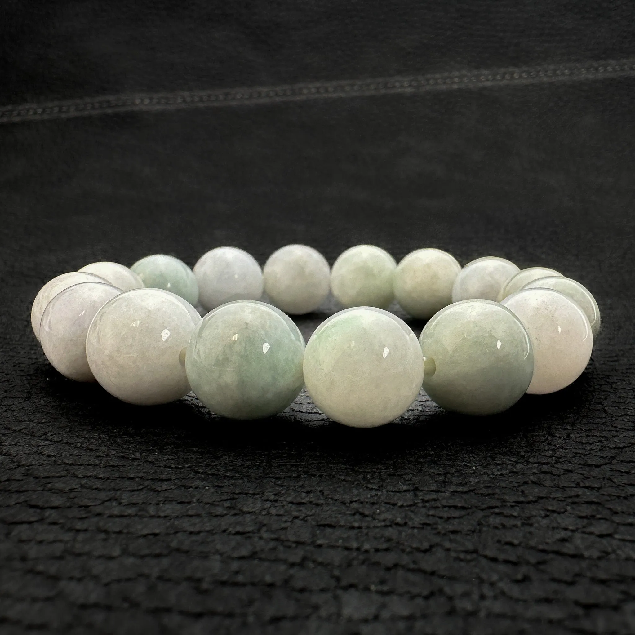 Burmese Jade 12mm Smooth Round Stretchy Bracelet (J296)