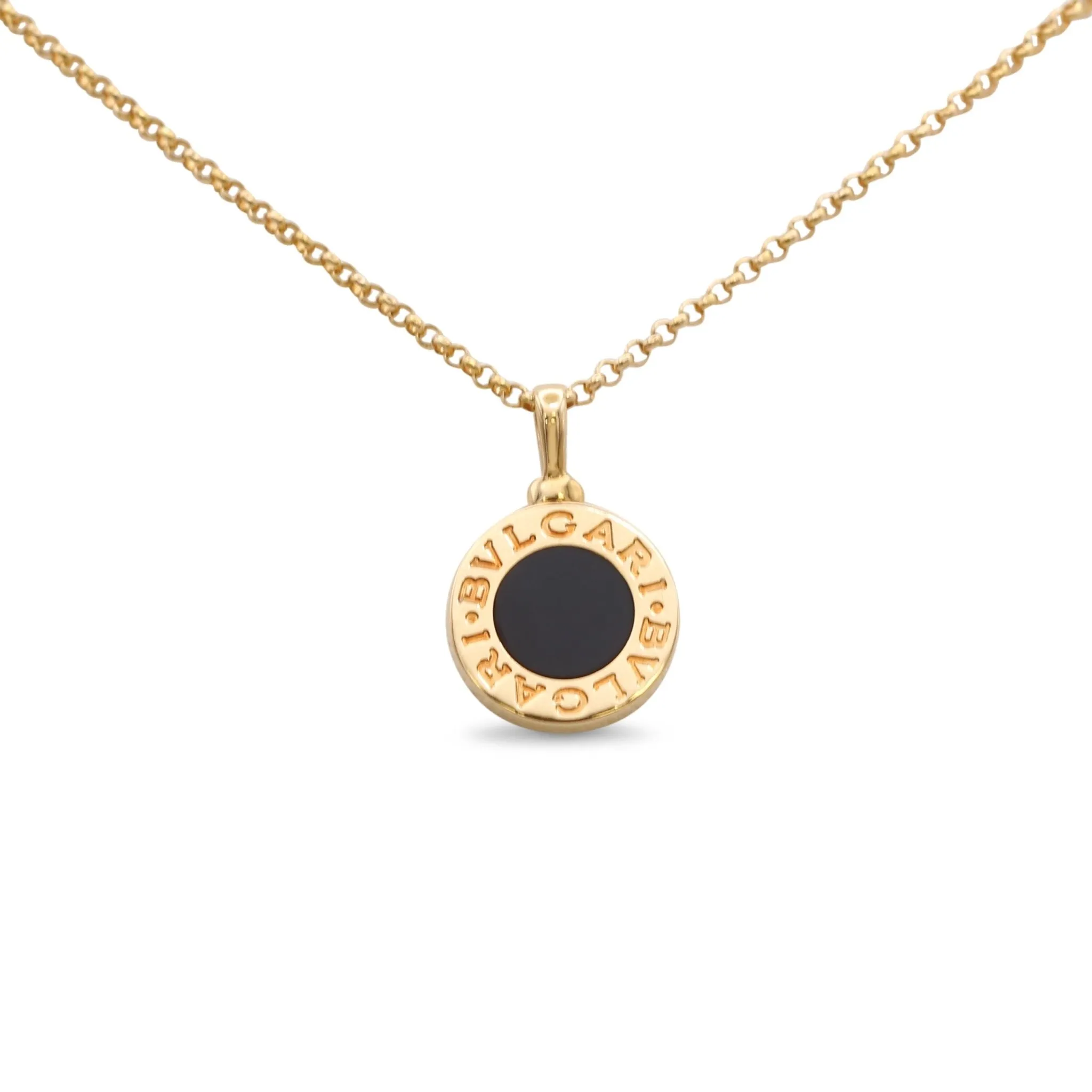 BVLGARI BVLGARI 18" Necklace With Onyx Pendant