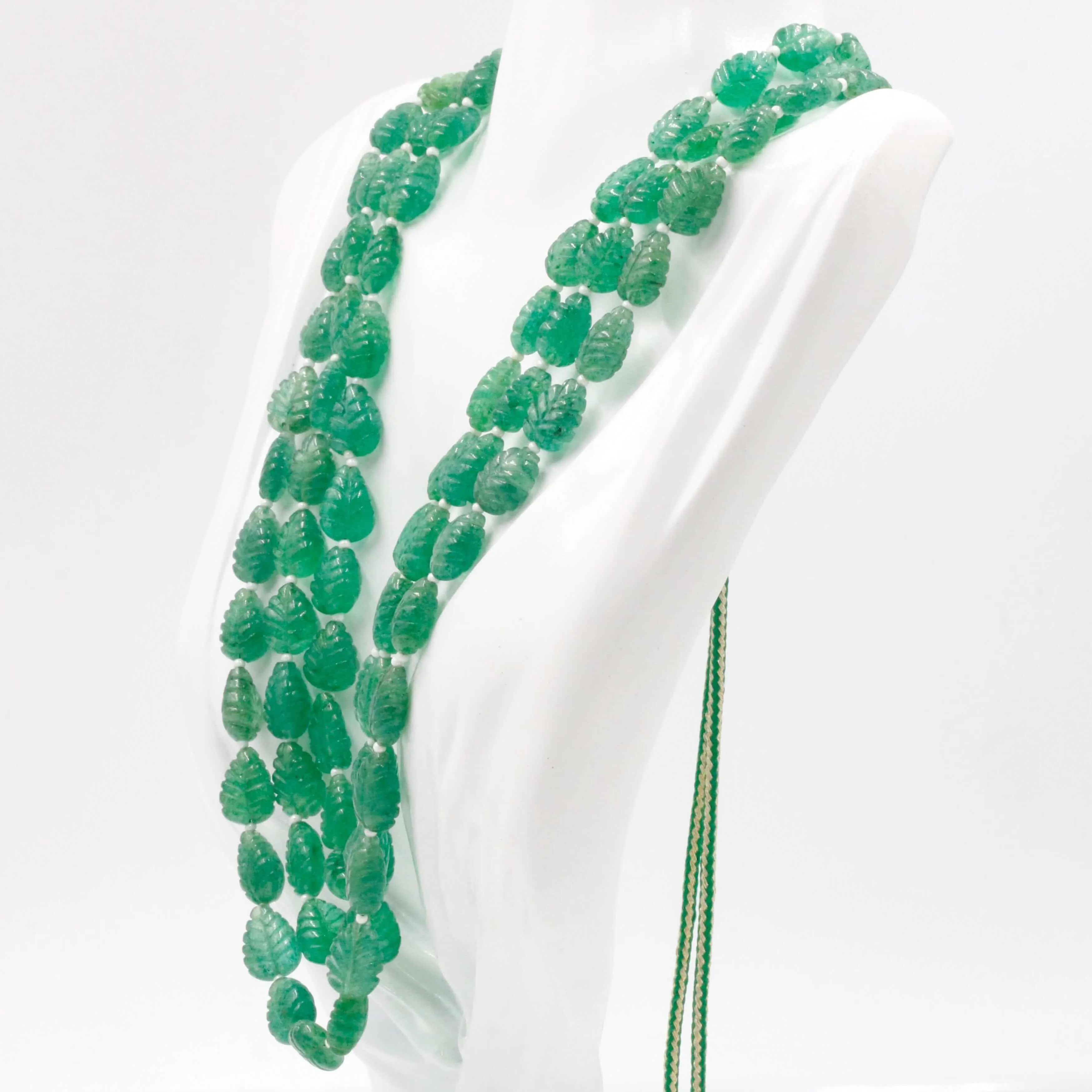 Carved Quartz Necklace Green Quartz Necklace Emerald Quartz Green Gemstone Necklace Carved Bead Necklace Green Quartz SKU 6142889