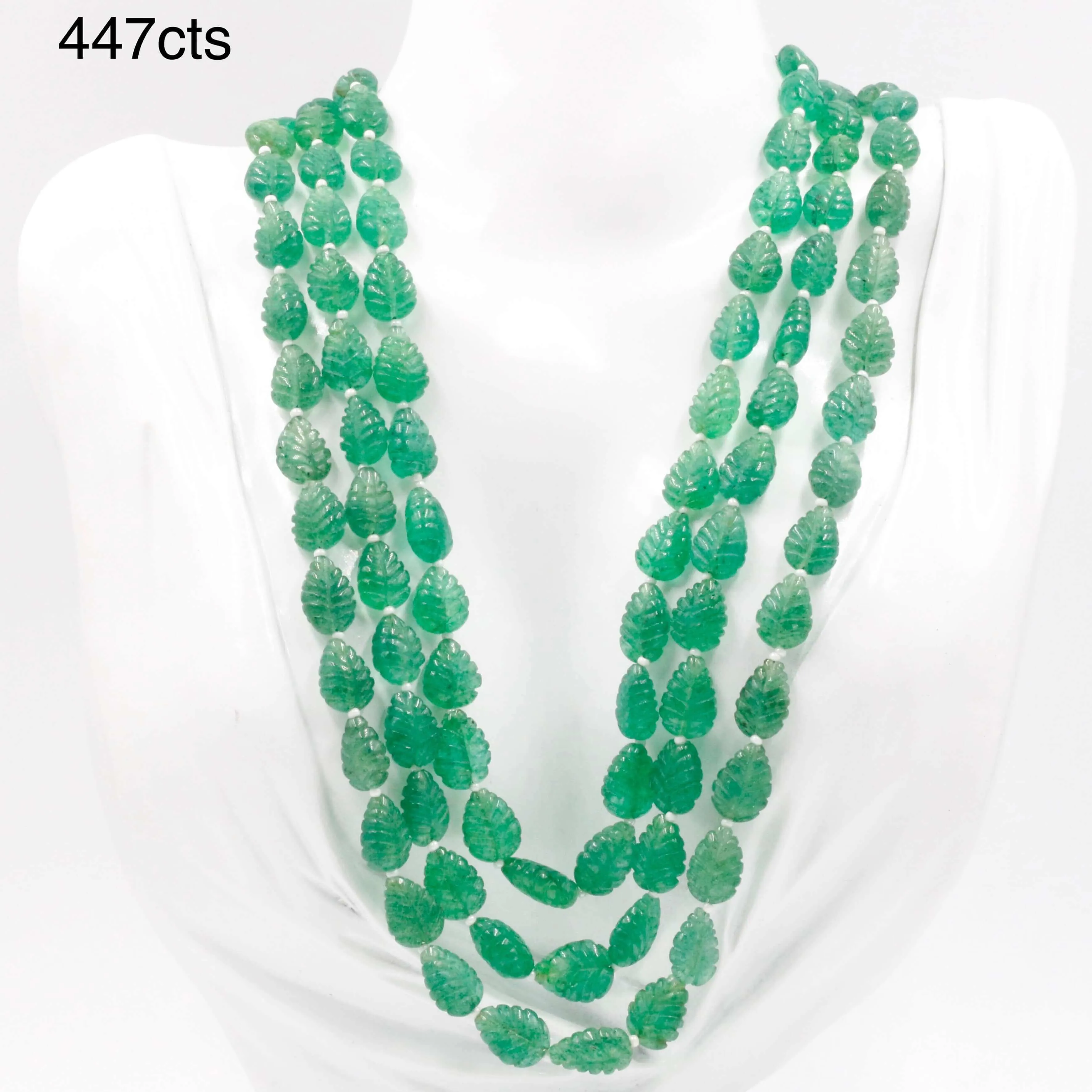 Carved Quartz Necklace Green Quartz Necklace Emerald Quartz Green Gemstone Necklace Carved Bead Necklace Green Quartz SKU 6142889