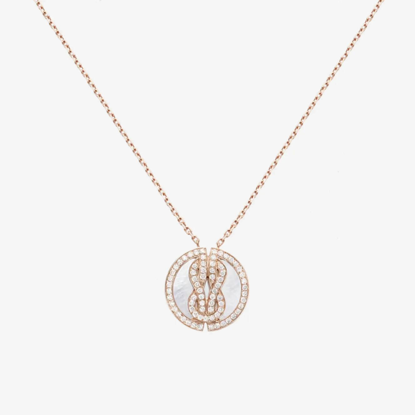 CHANCE INFINIE LUCKY MEDALS PINK GOLD NECKLACE