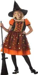 Child Pretty Pumpkin Witch Costume