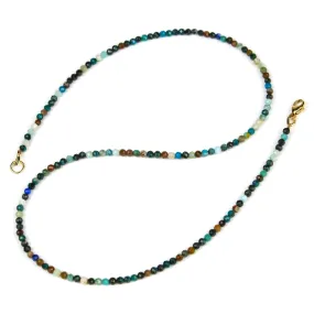 Chrysocolla 2.5mm Faceted Round Necklace with Gold Filled Trigger Clasp