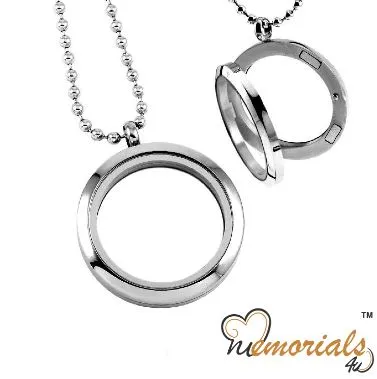 Circle Locket Stainless Steel Cremation Keepsake Pendant