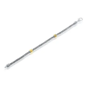 Classic Women's Bracelet - Two-Tone Sterling Silver Braided Style | S-4528