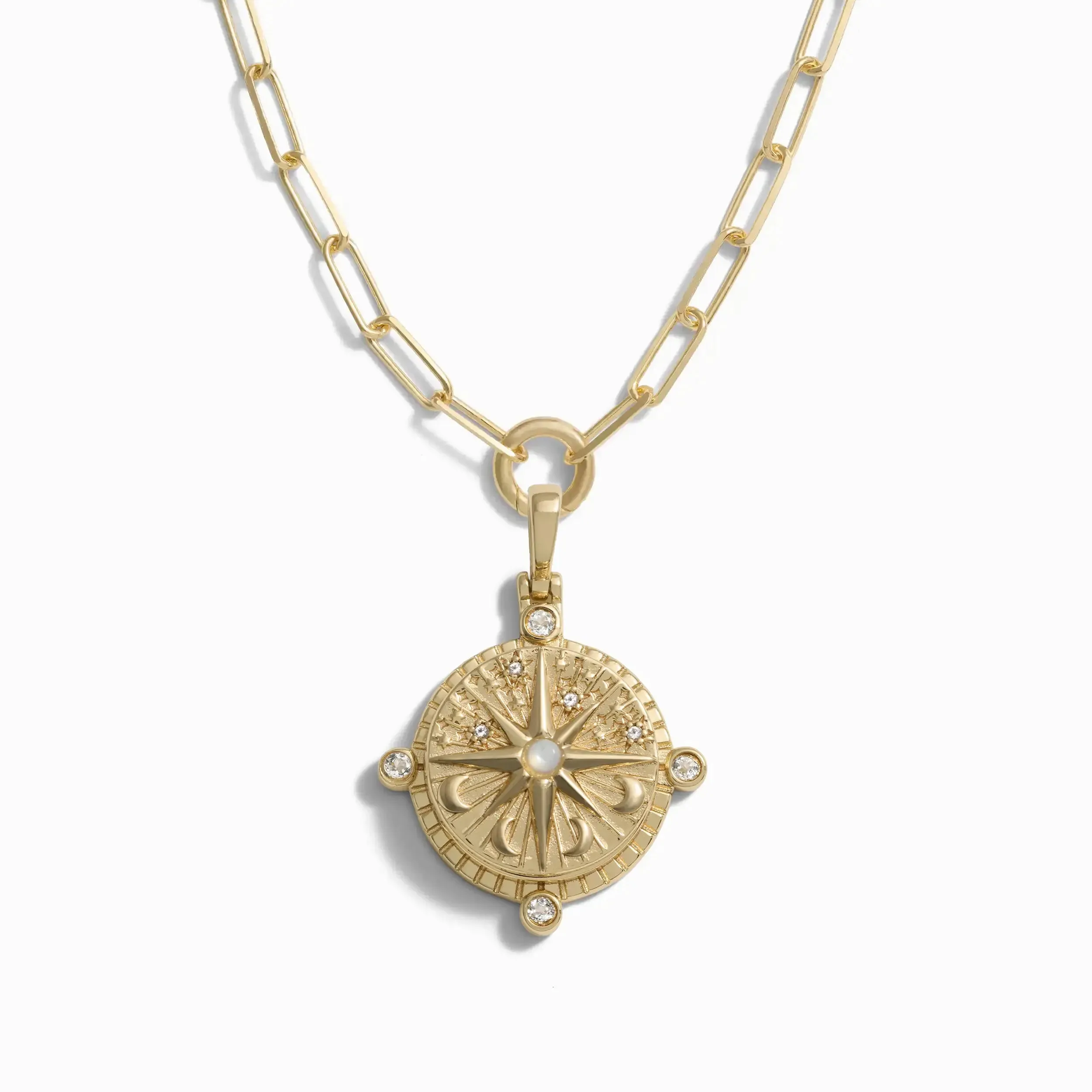 Compass Locket Single Charm Necklace