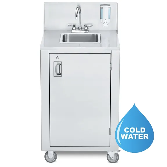 Crown Verity CVPHS-4C Portable Hand Sink, Stainless Steel, Cold Water Only, Compact Spacesaver