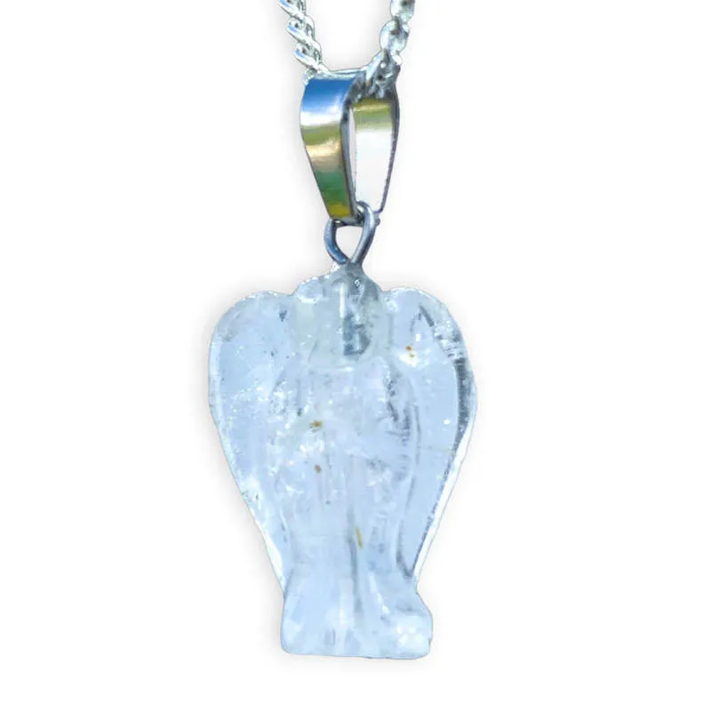 Crystal Guardian Angel Pendant Necklace