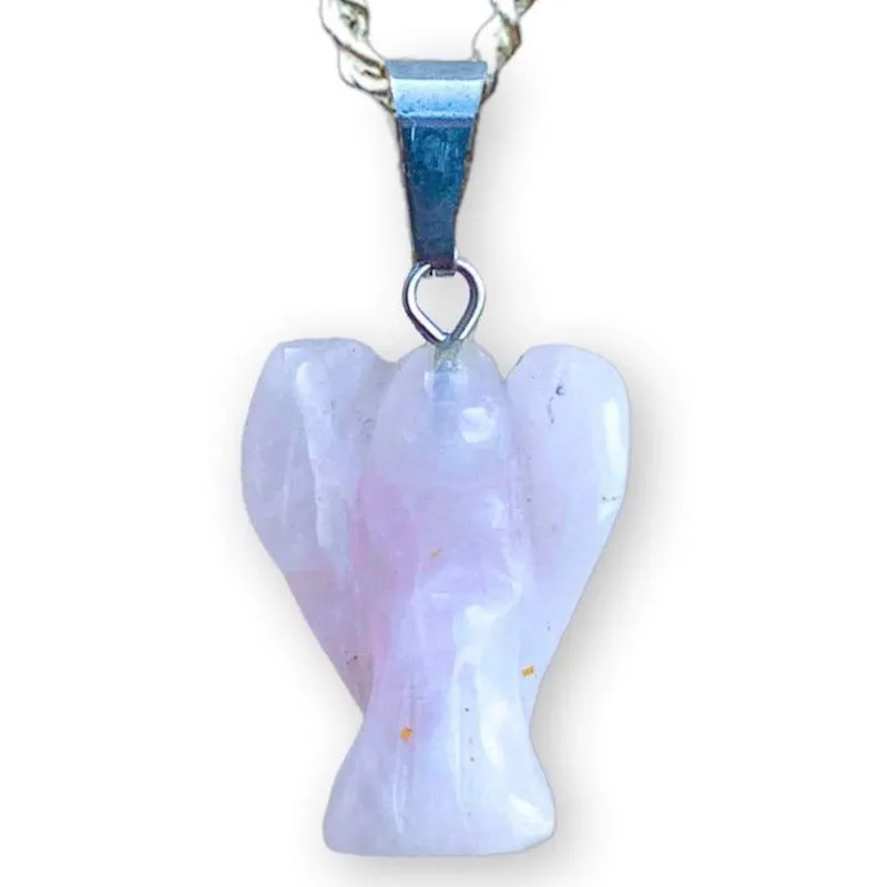 Crystal Guardian Angel Pendant Necklace