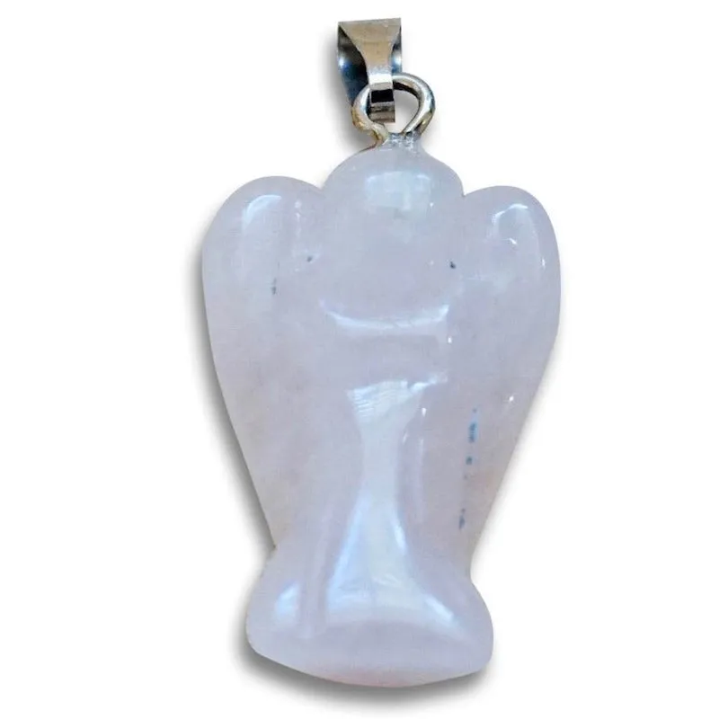 Crystal Guardian Angel Pendant Necklace