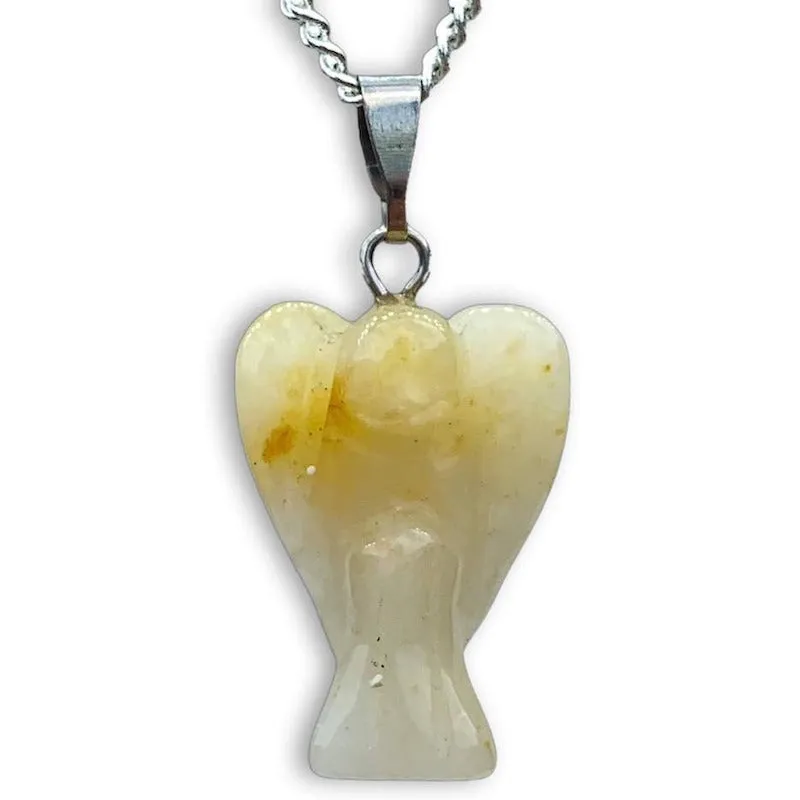 Crystal Guardian Angel Pendant Necklace