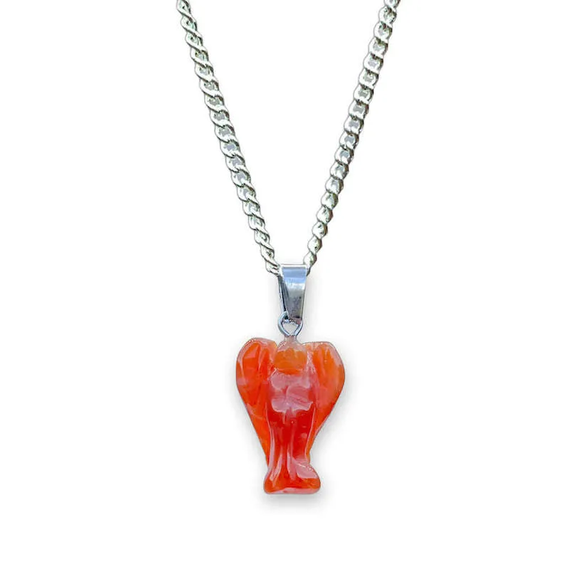 Crystal Guardian Angel Pendant Necklace