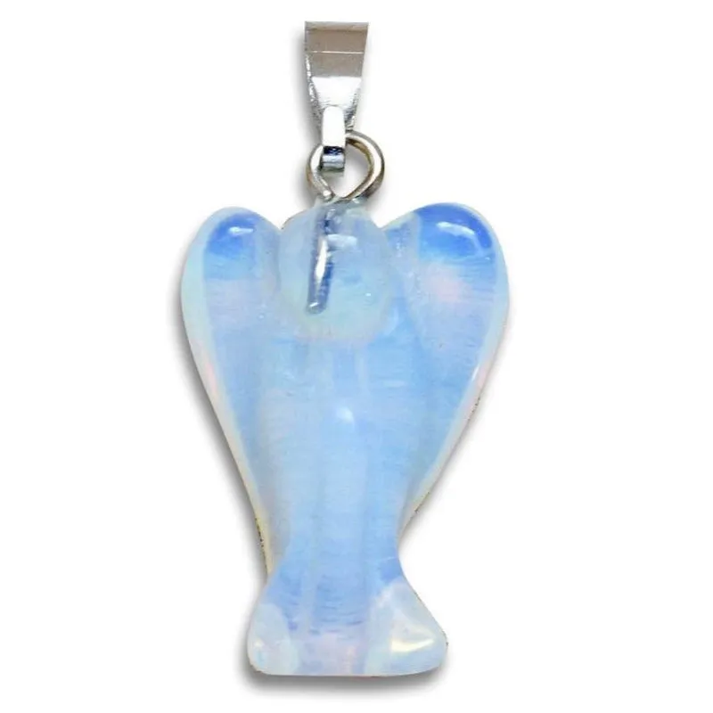 Crystal Guardian Angel Pendant Necklace