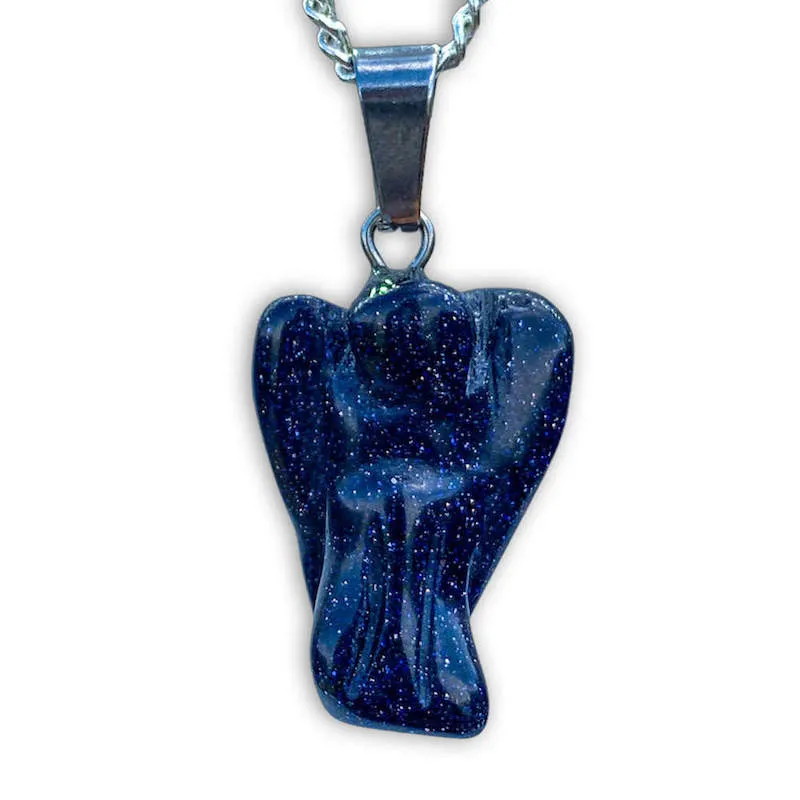 Crystal Guardian Angel Pendant Necklace