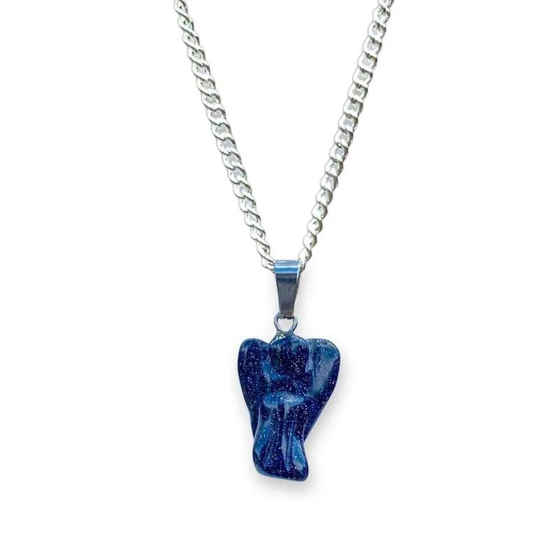 Crystal Guardian Angel Pendant Necklace