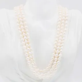 Cultured Pearl Necklace White Pearl Gem Pearl Necklace White Beaded Gem Pearl Gemstone Necklace Beaded Necklace White Necklace SKU 6143004