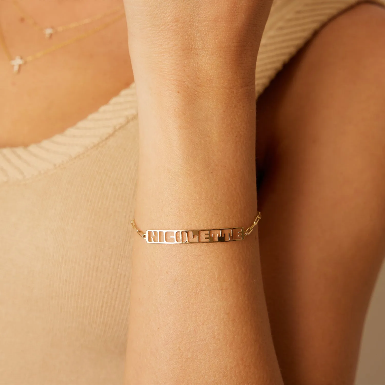 Customizable Cut-Out Name Bracelet