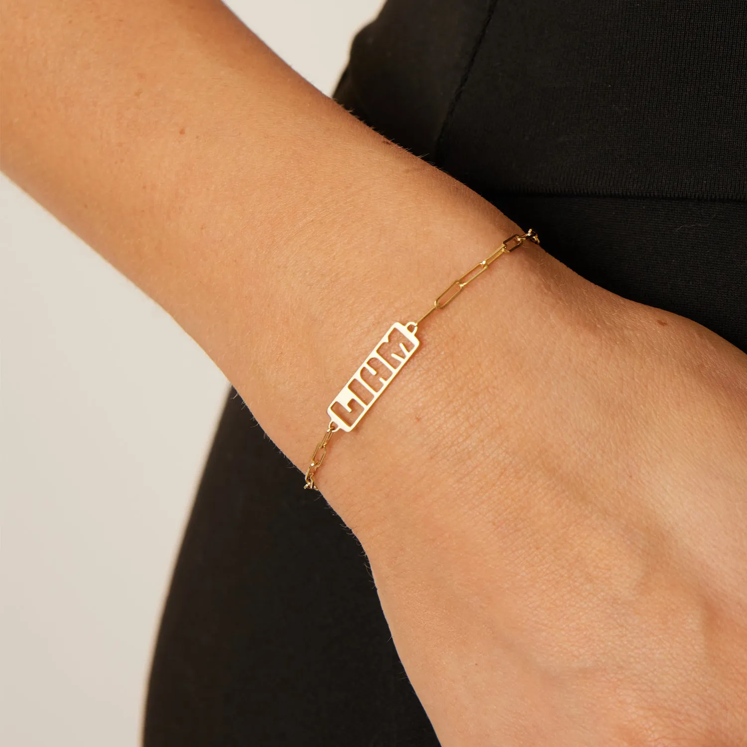 Customizable Cut-Out Name Bracelet