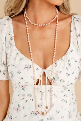 Dainty Lady Pink Pearl Necklace