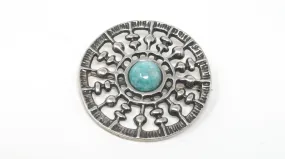 David Andersen UNI Sun Chariot Amazonite 925S Sterling Silver Brooch Pendant