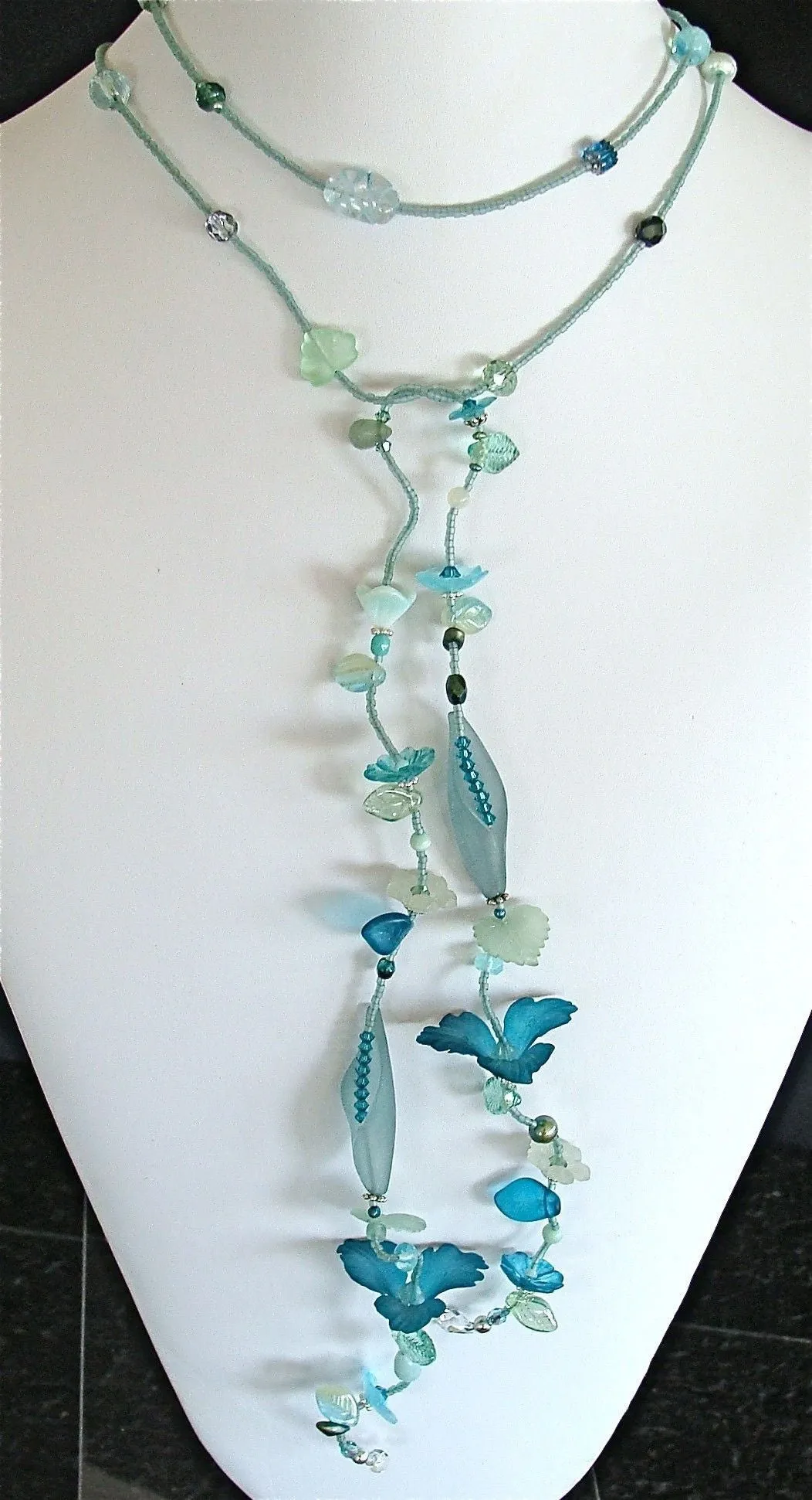 Deep Sea: 50" Nautical lariat necklace