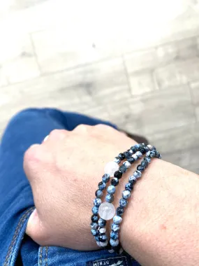 Denim Agate Crystal Bracelet