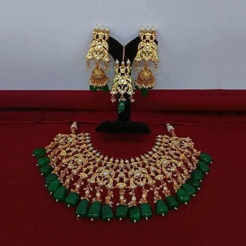 Design Jadau Choker Earring And Teeka Set