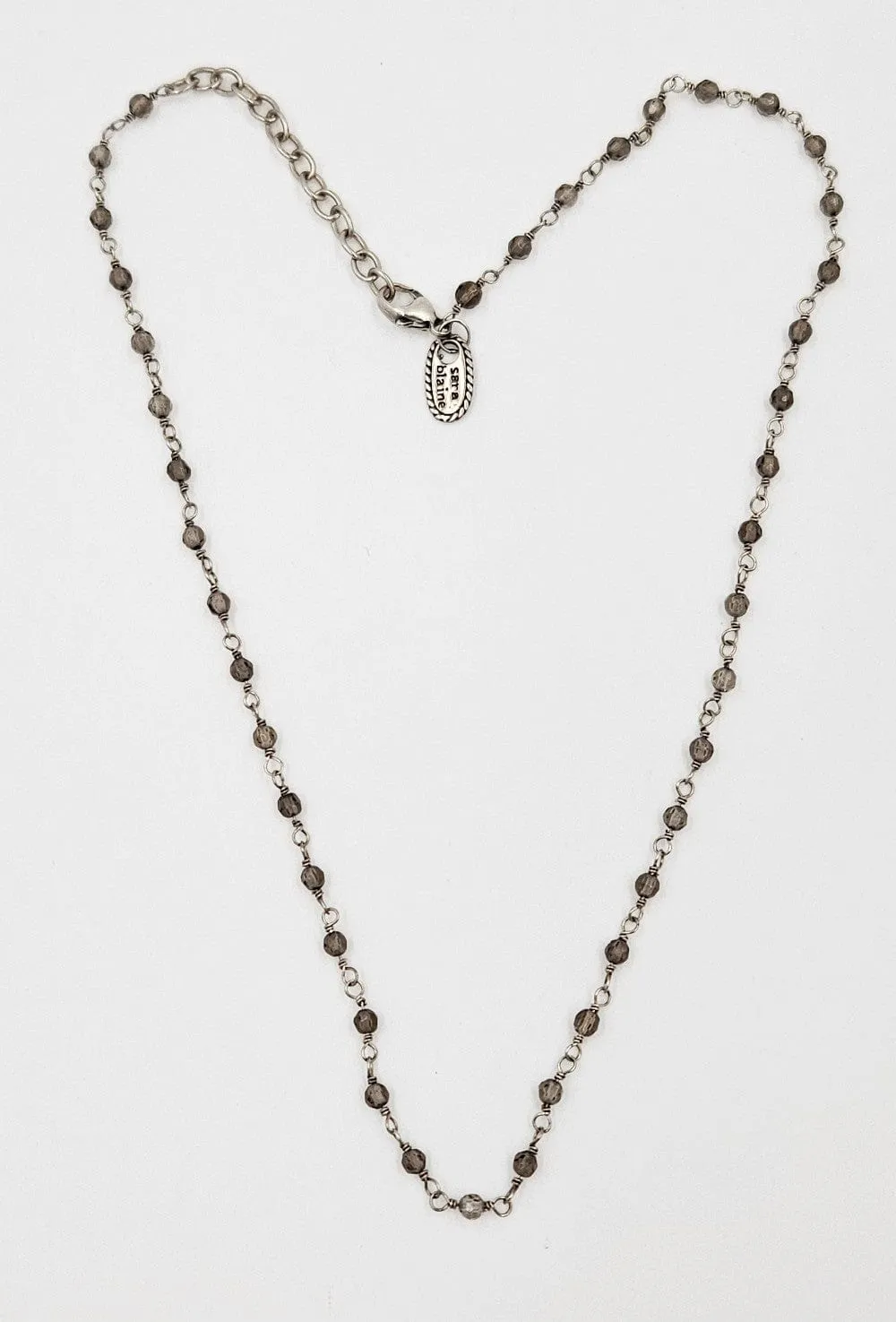 Designer Sara Blaine Vintage Sterling & Smoky Quartz Layering Necklace $449