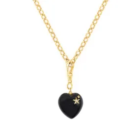 Diamond & Onyx Chunky Heart Necklace