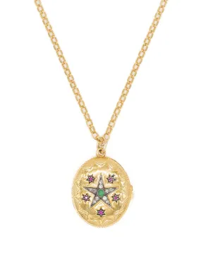 Diamond good fortune locket