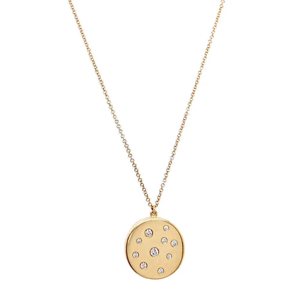 diamond round locket