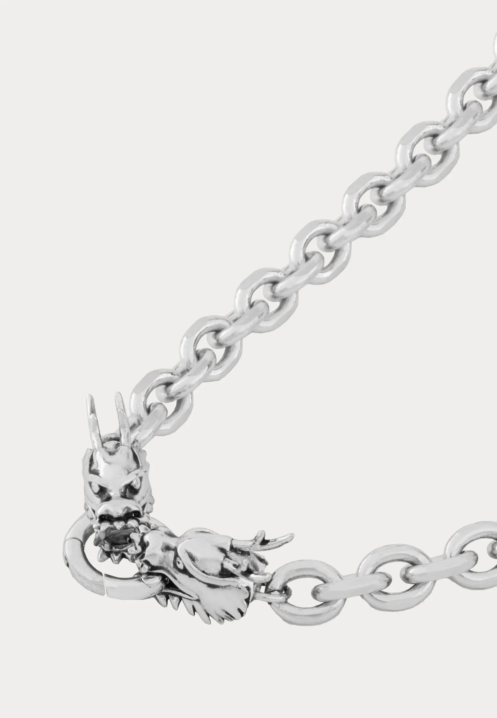 Dragon Choker Chain Necklace - Silver