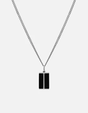 Duo Onyx Pendant Necklace, Sterling Silver