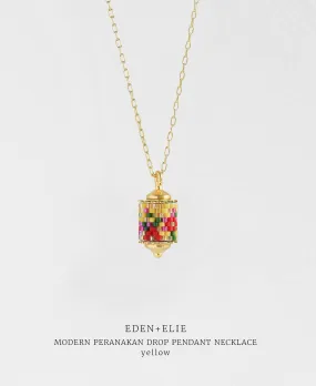 EDEN   ELIE Modern Peranakan drop pendant necklace - yellow