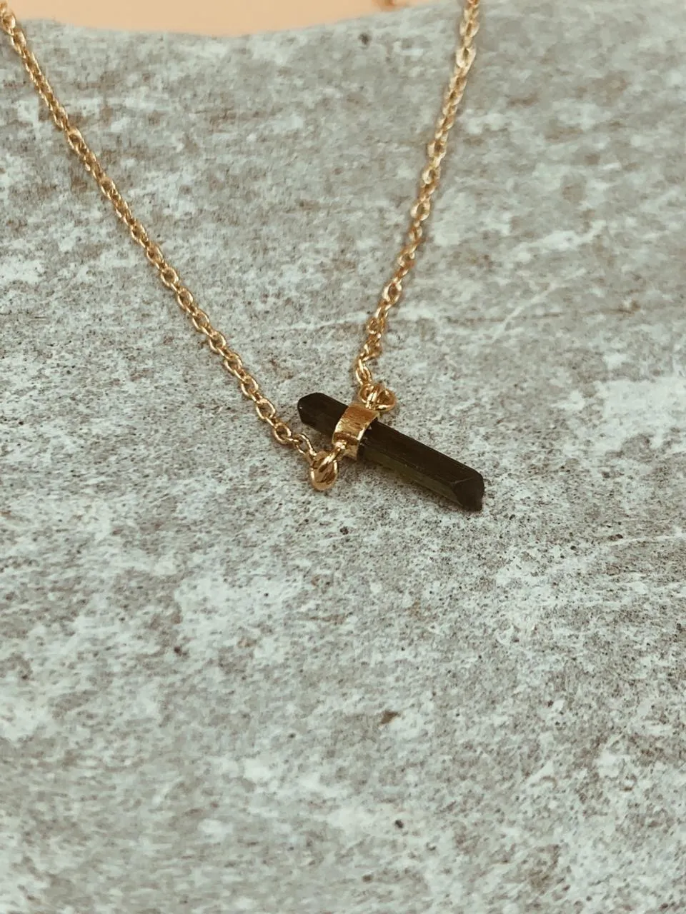 Essence Mini Dark Green Tourmaline Necklace