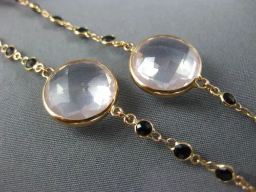 ESTATE LARGE & LONG AAA MULTIGEM 14KT ROSE GOLD EXTRA FACET BY THE YARD NECKLACE