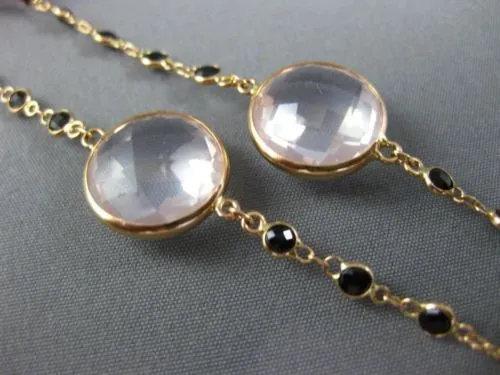 ESTATE LARGE & LONG AAA MULTIGEM 14KT ROSE GOLD EXTRA FACET BY THE YARD NECKLACE