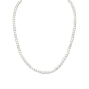 Extension White Cultured Freshwater Pearl Necklace