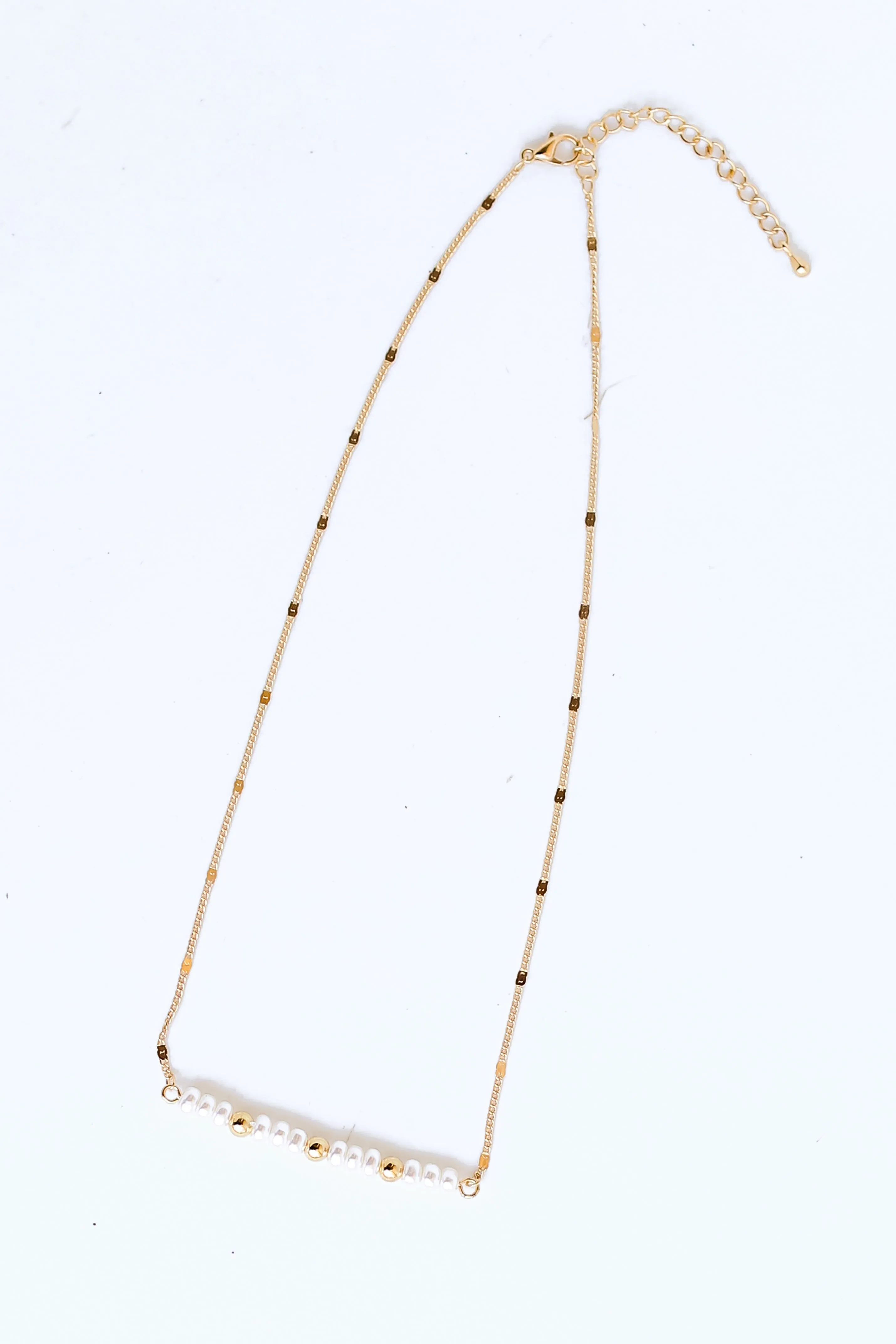 FINAL SALE - Elizabeth Gold Pearl Bar Necklace