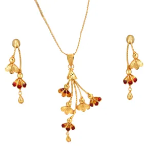 Flower Bouquet Chain Pendant Set ( 18 inch )