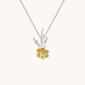 Flower Branch 18K Gold & Fresh Water Pearl Necklace