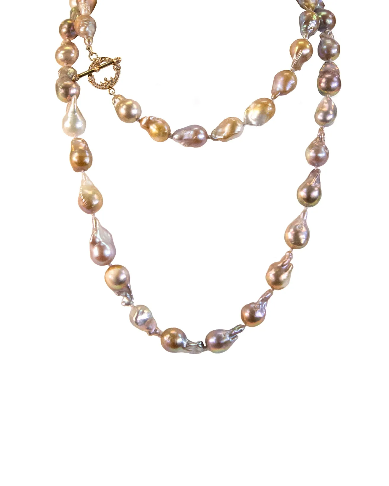 Freshwater Pink Peacock Baroque Pearl Necklace